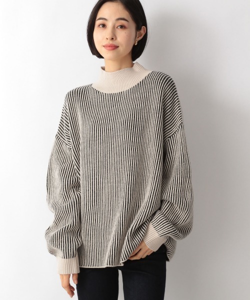 JURGEN LEHL ストライプ 長袖 ハイネック トップス 美品♡ ストライプ