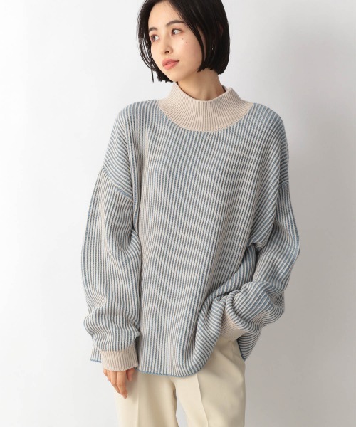 LOWRYS FARM（ローリーズファーム）の「ストライプハイネックプルオーバーＬＳ　215159（ニット/セーター・レディース・ブラック/オレンジ/ブルー/アイボリー/ブラウン・FREE）」の22枚目の写真