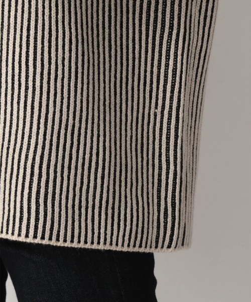 LOWRYS FARM（ローリーズファーム）の「ストライプハイネックプルオーバーＬＳ　215159（ニット/セーター・レディース・ブラック/オレンジ/ブルー/アイボリー/ブラウン・FREE）」の14枚目の写真