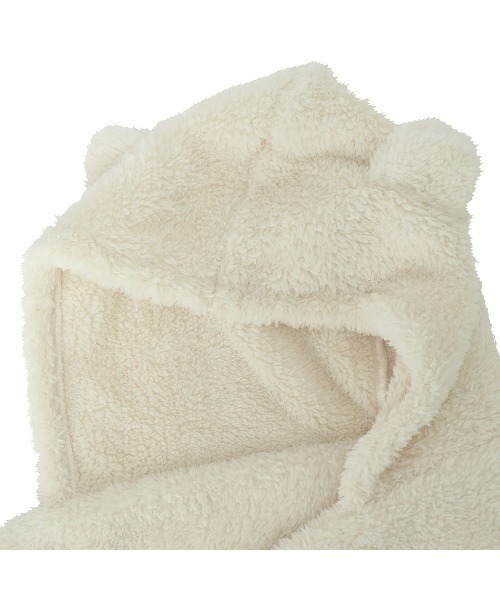 KID BLUE（キッドブルー）の「キッドブルー -フラッフィーシャギー -【キッズ】フード付きネックウォーマー -SGRW146 -kidblue（ネックウォーマー/スヌード・キッズ・サックスブルー/アイボリー・-）」の5枚目の写真