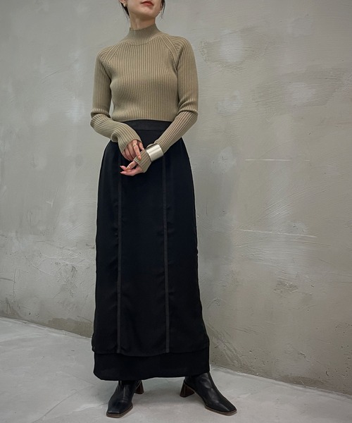 &g'aime(アンジェム)の「【&g’aime】ウォッシャブルウールリブニット(ニット/セーター・レディース・ブラック/カーキ/ライトグレー/ブラウン・FREE)」の22枚目の写真