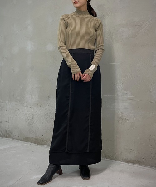 &g'aime(アンジェム)の「【&g’aime】ウォッシャブルウールリブニット(ニット/セーター・レディース・ブラック/カーキ/ライトグレー/ブラウン・FREE)」の15枚目の写真