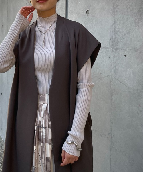 &g'aime(アンジェム)の「【&g’aime】ウォッシャブルウールリブニット(ニット/セーター・レディース・ブラック/カーキ/ライトグレー/ブラウン・FREE)」の13枚目の写真