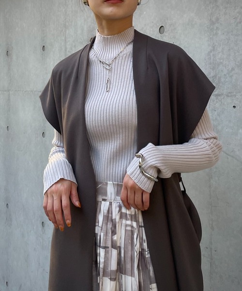 &g'aime(アンジェム)の「【&g’aime】ウォッシャブルウールリブニット(ニット/セーター・レディース・ブラック/カーキ/ライトグレー/ブラウン・FREE)」の16枚目の写真