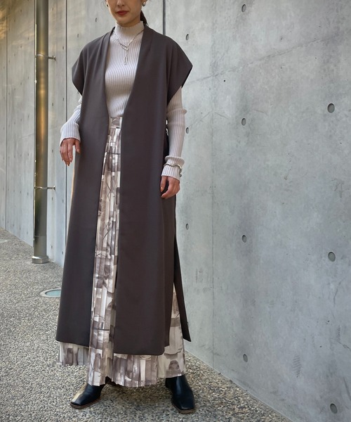 &g'aime(アンジェム)の「【&g’aime】ウォッシャブルウールリブニット(ニット/セーター・レディース・ブラック/カーキ/ライトグレー/ブラウン・FREE)」の6枚目の写真