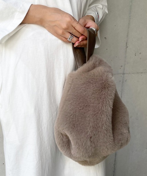 DouDou（ドゥドゥ）の「フェイクレッキスBAG（ハンドバッグ・レディース・ベージュ/モカ・FREE）」の2枚目の写真