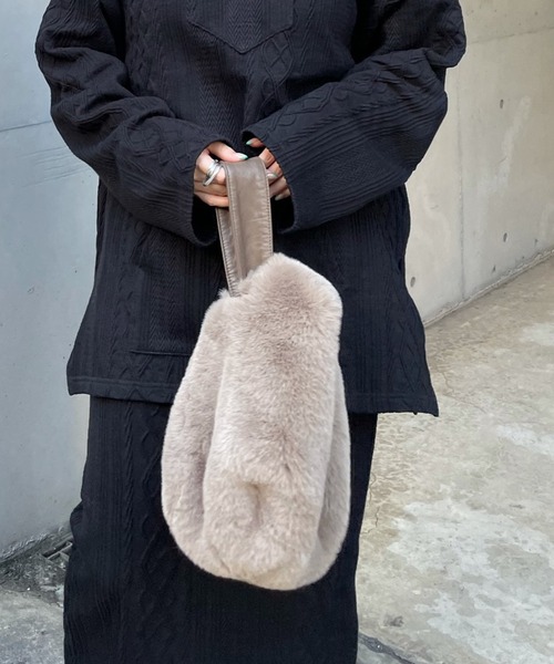 DouDou（ドゥドゥ）の「フェイクレッキスBAG（ハンドバッグ・レディース・ベージュ/モカ・FREE）」の4枚目の写真