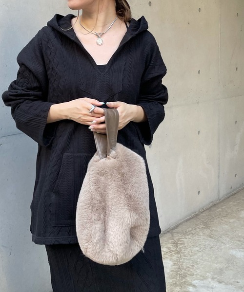 DouDou（ドゥドゥ）の「フェイクレッキスBAG（ハンドバッグ・レディース・ベージュ/モカ・FREE）」の5枚目の写真