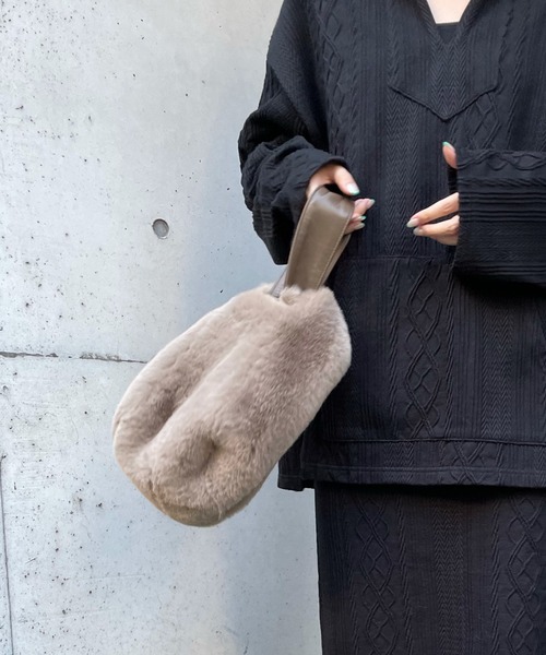 DouDou（ドゥドゥ）の「フェイクレッキスBAG（ハンドバッグ・レディース・ベージュ/モカ・FREE）」の6枚目の写真