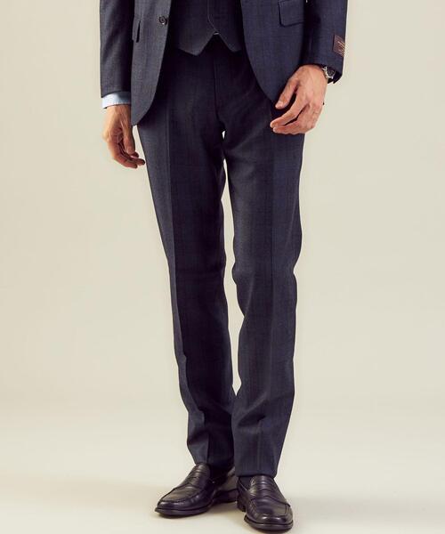 green label relaxing(グリーンレーベルリラクシング)の「<CANONICO(カノニコ)>フラノチェック RG ノープリーツ スーツパンツ(スーツパンツ・メンズ・ネイビー・80cm/76cm/92cm/88cm/84cm/72cm)」の1枚目の写真