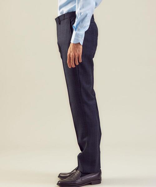 green label relaxing(グリーンレーベルリラクシング)の「<CANONICO(カノニコ)>フラノチェック RG ノープリーツ スーツパンツ(スーツパンツ・メンズ・ネイビー・80cm/76cm/92cm/88cm/84cm/72cm)」の6枚目の写真