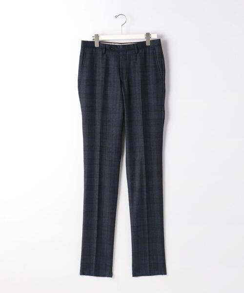 green label relaxing(グリーンレーベルリラクシング)の「<CANONICO(カノニコ)>フラノチェック RG ノープリーツ スーツパンツ(スーツパンツ・メンズ・ネイビー・80cm/76cm/92cm/88cm/84cm/72cm)」の2枚目の写真