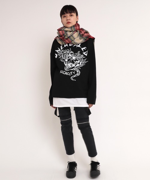 RNA（アールエヌエー）の「E4812 チェックワイドストール（ストール/ショール・レディース・ネイビー/ブラウン/グレー/アイボリー・FREE）」の21枚目の写真