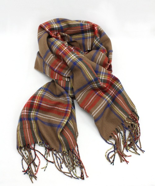 RNA（アールエヌエー）の「E4812 チェックワイドストール（ストール/ショール・レディース・ネイビー/ブラウン/グレー/アイボリー・FREE）」の16枚目の写真