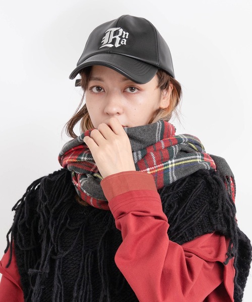 RNA（アールエヌエー）の「E4812 チェックワイドストール（ストール/ショール・レディース・ネイビー/ブラウン/グレー/アイボリー・FREE）」の6枚目の写真