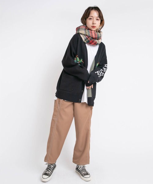 RNA（アールエヌエー）の「E4812 チェックワイドストール（ストール/ショール・レディース・ネイビー/ブラウン/グレー/アイボリー・FREE）」の10枚目の写真