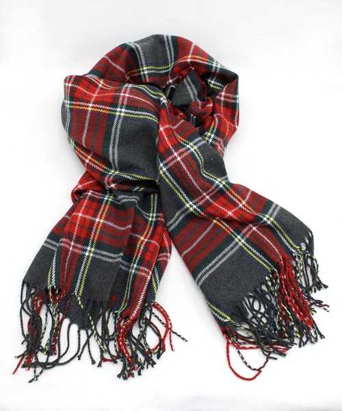 RNA（アールエヌエー）の「E4812 チェックワイドストール（ストール/ショール・レディース・ネイビー/ブラウン/グレー/アイボリー・FREE）」の9枚目の写真