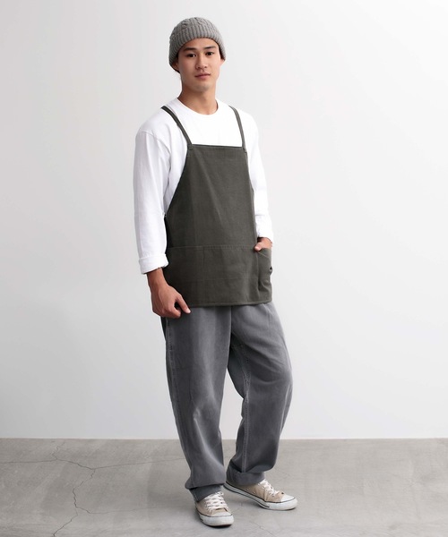 COCO WALK（ココウォーク）の「COCOWALK:親子シェアエプロン（エプロン・レディース・ブラック/ナチュラル/カーキ・FREE）」の3枚目の写真