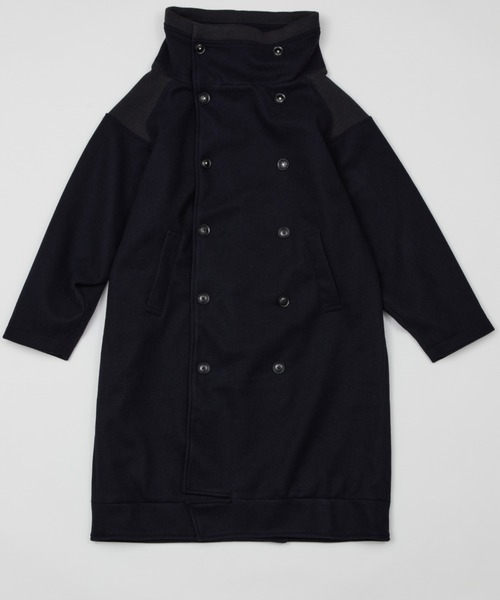 AlexanderLeeChang（アレキサンダーリーチャン）の「AlexanderLeeChang/アレキサンダーリーチャン SAKASAMA LONG P COAT サカサマロングピーコート　AC032106（ピーコート・メンズ・ベージュ/ネイビー/グレー・2/3）」の8枚目の写真