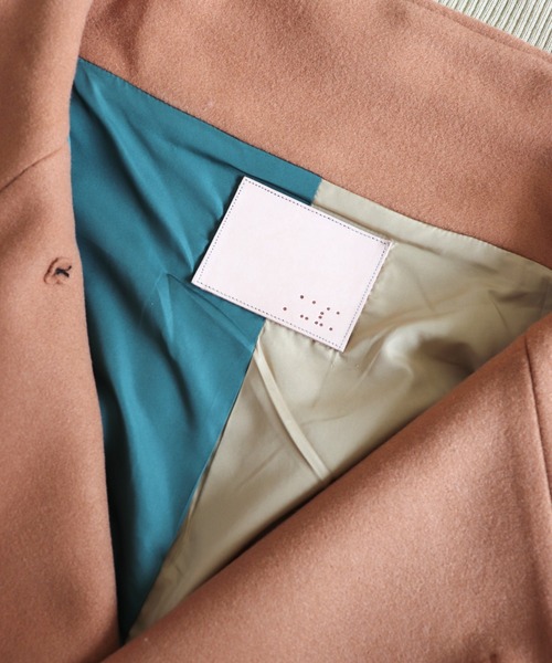 AlexanderLeeChang（アレキサンダーリーチャン）の「AlexanderLeeChang/アレキサンダーリーチャン SAKASAMA LONG P COAT サカサマロングピーコート　AC032106（ピーコート・メンズ・ベージュ/ネイビー/グレー・2/3）」の15枚目の写真