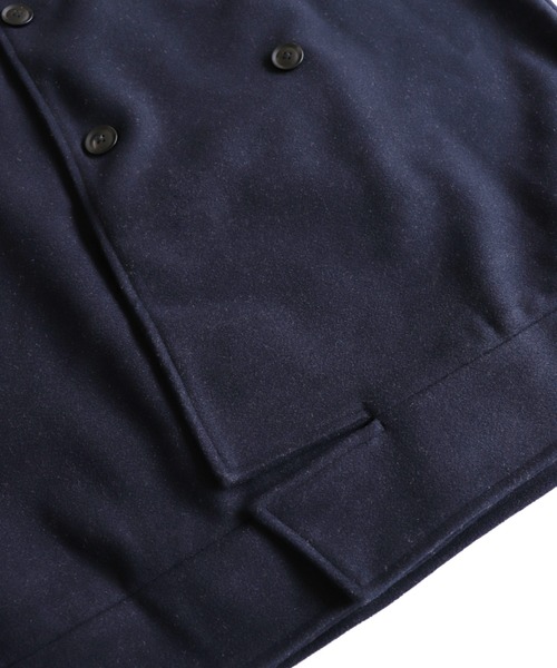 AlexanderLeeChang（アレキサンダーリーチャン）の「AlexanderLeeChang/アレキサンダーリーチャン SAKASAMA LONG P COAT サカサマロングピーコート　AC032106（ピーコート・メンズ・ベージュ/ネイビー/グレー・2/3）」の9枚目の写真