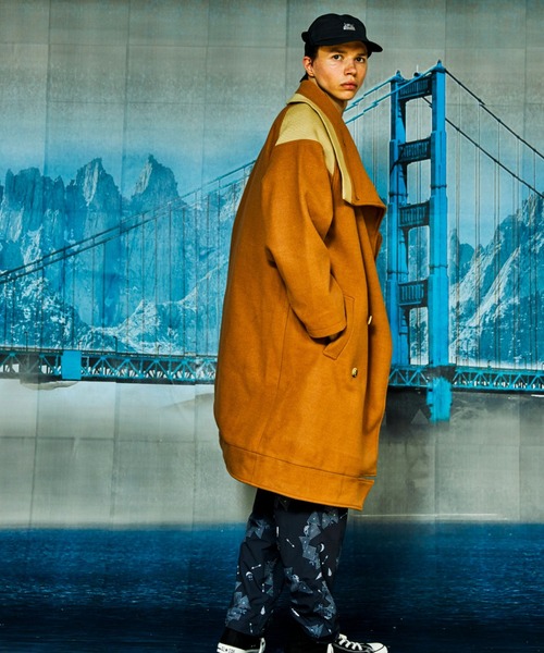 AlexanderLeeChang（アレキサンダーリーチャン）の「AlexanderLeeChang/アレキサンダーリーチャン SAKASAMA LONG P COAT サカサマロングピーコート　AC032106（ピーコート・メンズ・ベージュ/ネイビー/グレー・2/3）」の10枚目の写真