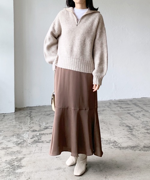 LIAN（リアン）の「ハーフジップニットプルオーバー（ニット/セーター・レディース・アイボリー/ブラック/ベージュ・FREE）」の21枚目の写真