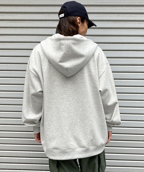 Snap club（スナップクラブ）の「【Snap club】裏起毛ワンポイント刺繍ロゴ オーバーサイズ フルジップパーカー（パーカー・メンズ・ブラック/オートミール/ネイビー/グリーン系/グレー系/ブラック系・M/L）」の15枚目の写真