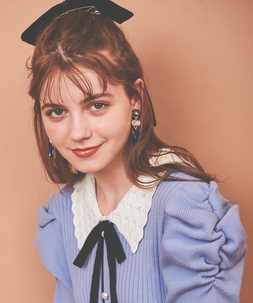 31 Sons de mode（トランテアン　ソン　ドゥ　モード）の「３連ビジューイヤリング（イヤリング・レディース・ピンク/ブルー・38）」の4枚目の写真