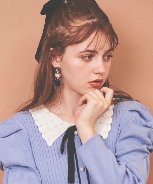 31 Sons de mode（トランテアン　ソン　ドゥ　モード）の「３連ビジューイヤリング（イヤリング・レディース・ピンク/ブルー・38）」の3枚目の写真