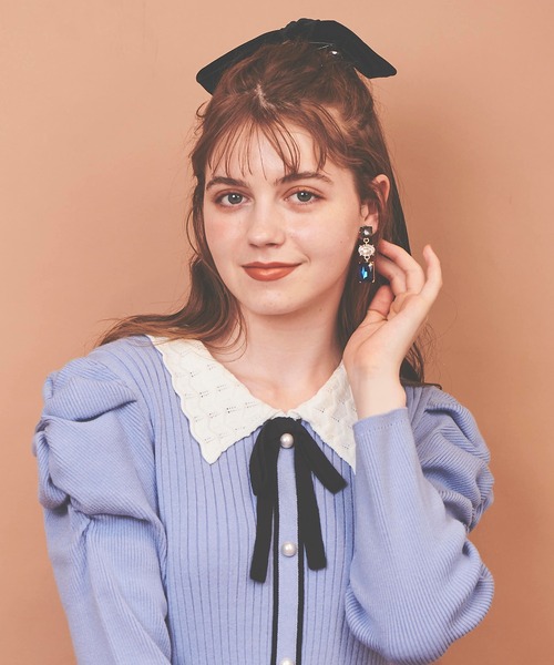 31 Sons de mode（トランテアン　ソン　ドゥ　モード）の「３連ビジューイヤリング（イヤリング・レディース・ピンク/ブルー・38）」の5枚目の写真