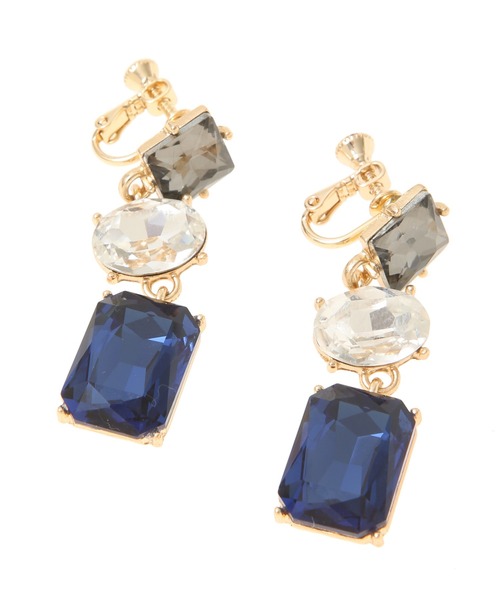 31 Sons de mode（トランテアン　ソン　ドゥ　モード）の「３連ビジューイヤリング（イヤリング・レディース・ピンク/ブルー・38）」の6枚目の写真