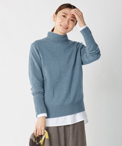 J.PRESS(ジェイプレス)の「【洗える】AIR WOOL ハイネック ニット(ニット/セーター・レディース・ベージュ系/ブラック系/ダルブルー系/ダークブラウン系/パープル系/グレー系・T13/T15)」の5枚目の写真