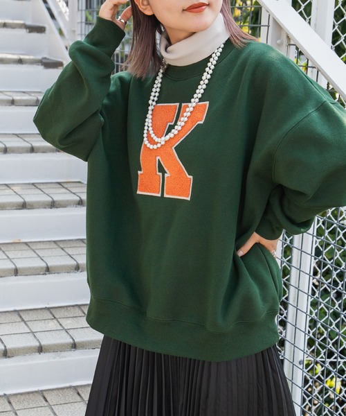 kutir(クティール)の「レイヤード風ハイネックスウェット(スウェット・レディース・チャコールグレー/ダークブラウン/グリーン/ラベンダー/オートミール・FREE)」の4枚目の写真