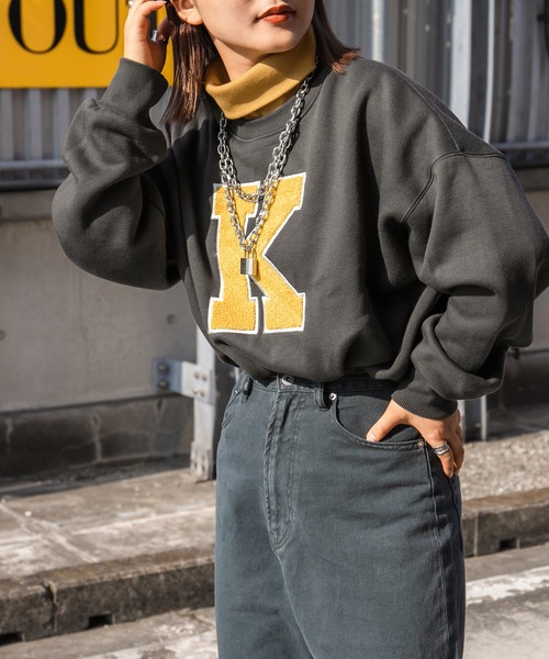 kutir(クティール)の「レイヤード風ハイネックスウェット(スウェット・レディース・チャコールグレー/ダークブラウン/グリーン/ラベンダー/オートミール・FREE)」の10枚目の写真