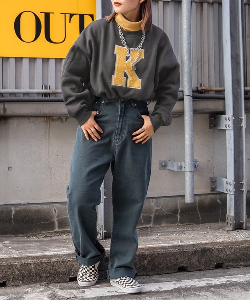 kutir(クティール)の「レイヤード風ハイネックスウェット(スウェット・レディース・チャコールグレー/ダークブラウン/グリーン/ラベンダー/オートミール・FREE)」の14枚目の写真