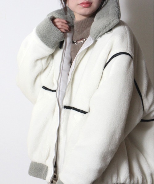 one way(ワンウェイ)の「【oneway Jeans】ベルテッドボアブルゾン(ブルゾン・レディース・ホワイト・FREE)」の8枚目の写真