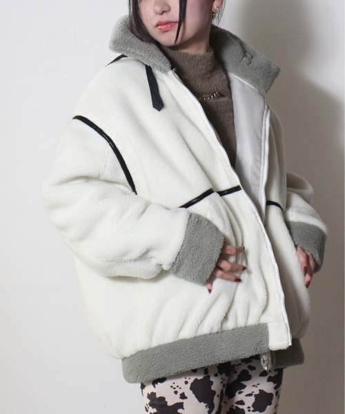 one way(ワンウェイ)の「【oneway Jeans】ベルテッドボアブルゾン(ブルゾン・レディース・ホワイト・FREE)」の6枚目の写真