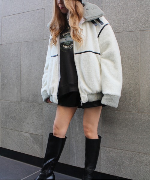 one way(ワンウェイ)の「【oneway Jeans】ベルテッドボアブルゾン(ブルゾン・レディース・ホワイト・FREE)」の19枚目の写真