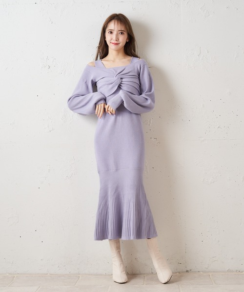 MIIA（ミーア）の「【ZOZO限定】ねじりマーメイドニットワンピース（ワンピース・レディース・ブラック/ブラウン/ブルー・FREE）」の16枚目の写真