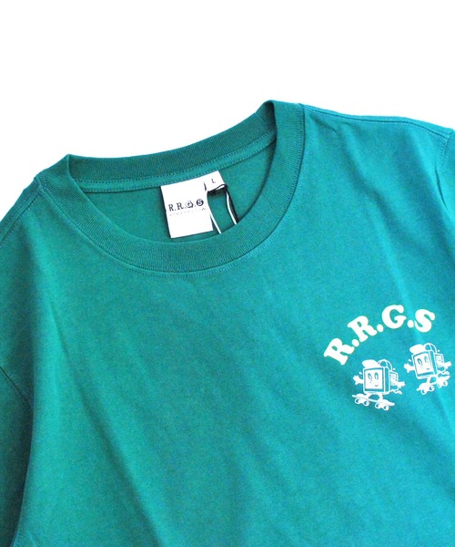 R.R.G.S（アールアールジーエス）の「CHARACTER LOGO T-SHIRTS（Tシャツ/カットソー・メンズ・ホワイト/グリーン・MEDIUM/LARGE/X-LARGE）」の5枚目の写真