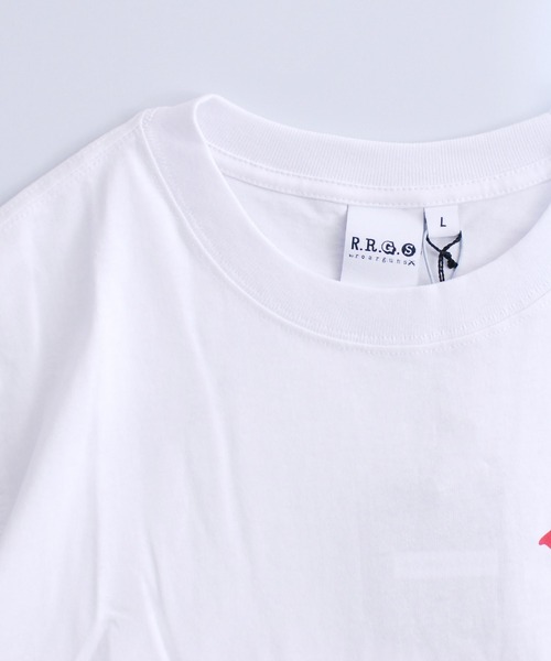 R.R.G.S（アールアールジーエス）の「CHARACTER LOGO T-SHIRTS（Tシャツ/カットソー・メンズ・ホワイト/グリーン・MEDIUM/LARGE/X-LARGE）」の11枚目の写真