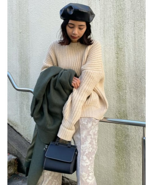 MOUSSY（マウジー）の「F／LEATHER ベレー（ハンチング/ベレー帽・レディース・ブラック/ベージュ・FREE）」の17枚目の写真