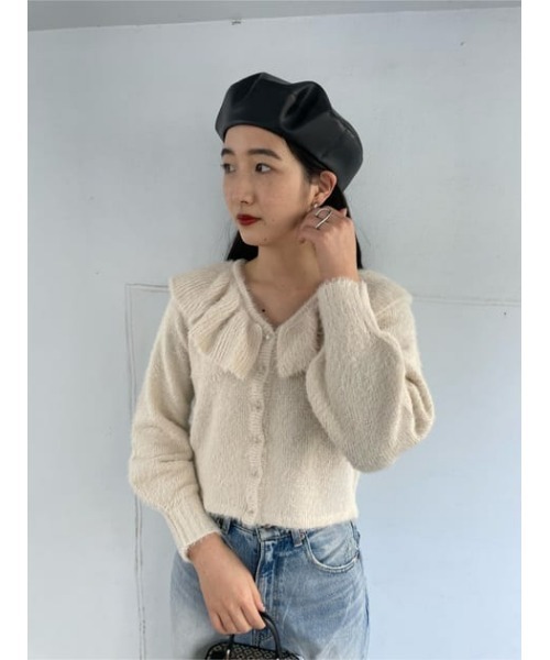 MOUSSY（マウジー）の「F／LEATHER ベレー（ハンチング/ベレー帽・レディース・ブラック/ベージュ・FREE）」の20枚目の写真