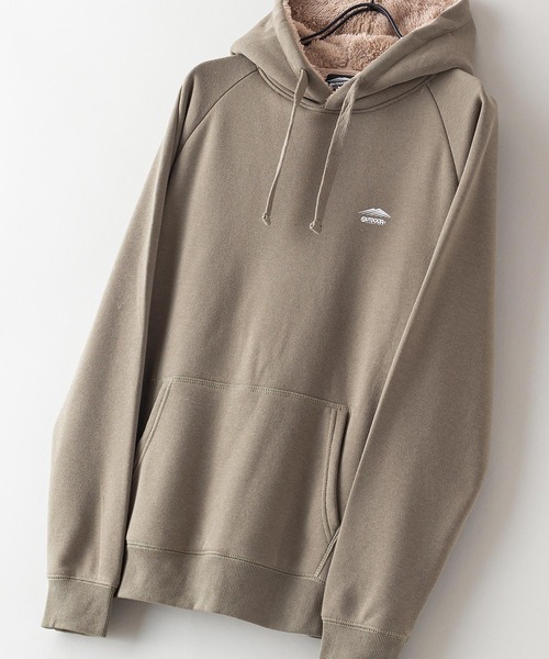 OUTDOOR PRODUCTS APPAREL(アウトドアプロダクツアパレル)の「身頃ボアパーカー ワンポイントブランドロゴトレーナー(パーカー・メンズ・杢グレー/ブラック/ワイン/ライトグリーン/オリーブ/ネイビー/ベージュ/アイボリー/ライトブラウン・MEDIUM/LARGE/X-LARGE)」の8枚目の写真