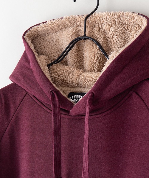 OUTDOOR PRODUCTS APPAREL(アウトドアプロダクツアパレル)の「身頃ボアパーカー ワンポイントブランドロゴトレーナー(パーカー・メンズ・杢グレー/ブラック/ワイン/ライトグリーン/オリーブ/ネイビー/ベージュ/アイボリー/ライトブラウン・MEDIUM/LARGE/X-LARGE)」の17枚目の写真