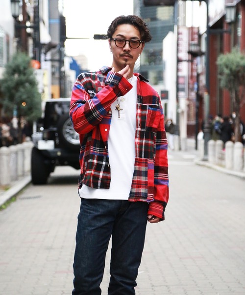 TMT(ティーエムティー)の「PANEL SWITCHING CHECK SHIRT(シャツ/ブラウス・メンズ・イエロー/レッド/ネイビー・M/L/XL)」の1枚目の写真