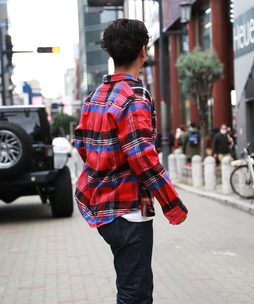 TMT(ティーエムティー)の「PANEL SWITCHING CHECK SHIRT(シャツ/ブラウス・メンズ・イエロー/レッド/ネイビー・M/L/XL)」の9枚目の写真