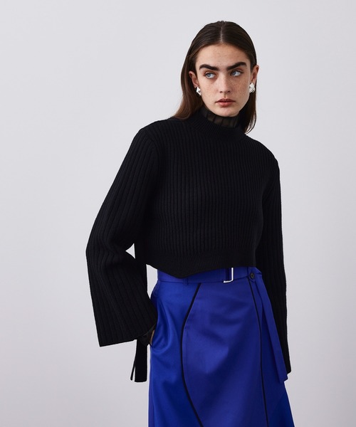 UNITED TOKYO（ユナイテッドトウキョウ）の「テクスチャーショートニット（ニット/セーター・レディース・ブラック/ブルー・FREE）」の20枚目の写真