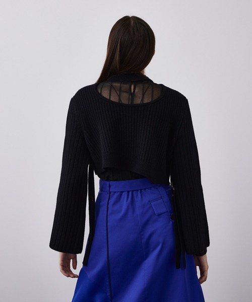 UNITED TOKYO（ユナイテッドトウキョウ）の「テクスチャーショートニット（ニット/セーター・レディース・ブラック/ブルー・FREE）」の17枚目の写真